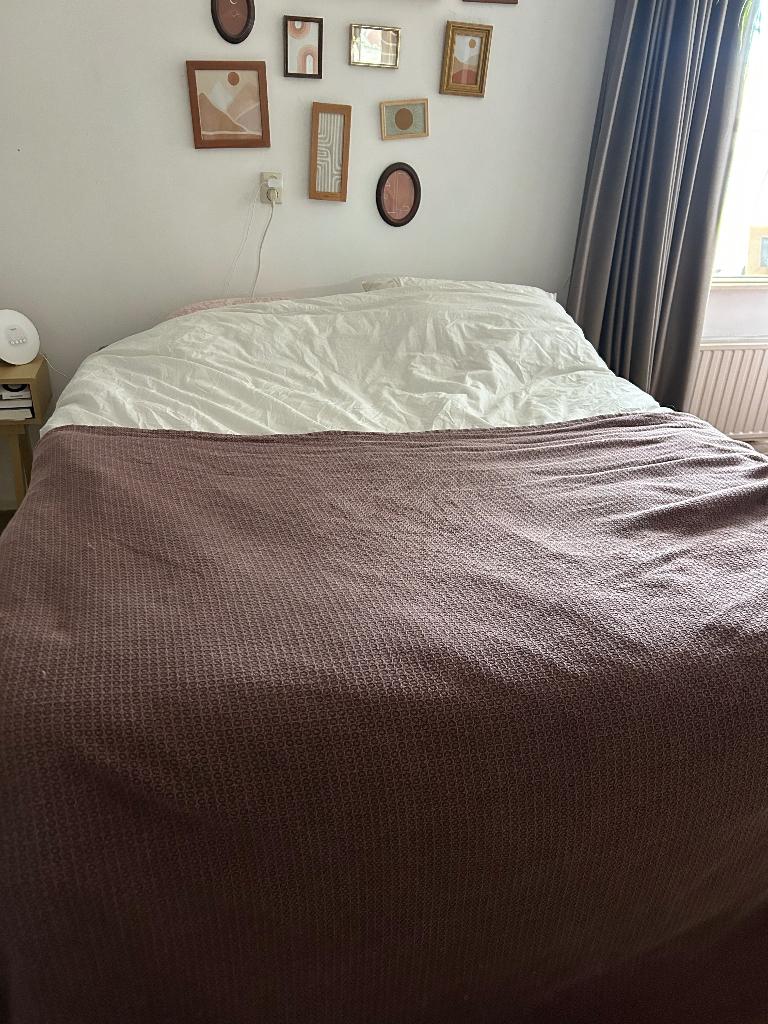 Bed 1,60-2.00, Ophalen, Stak, Wit, Tweepersoons
