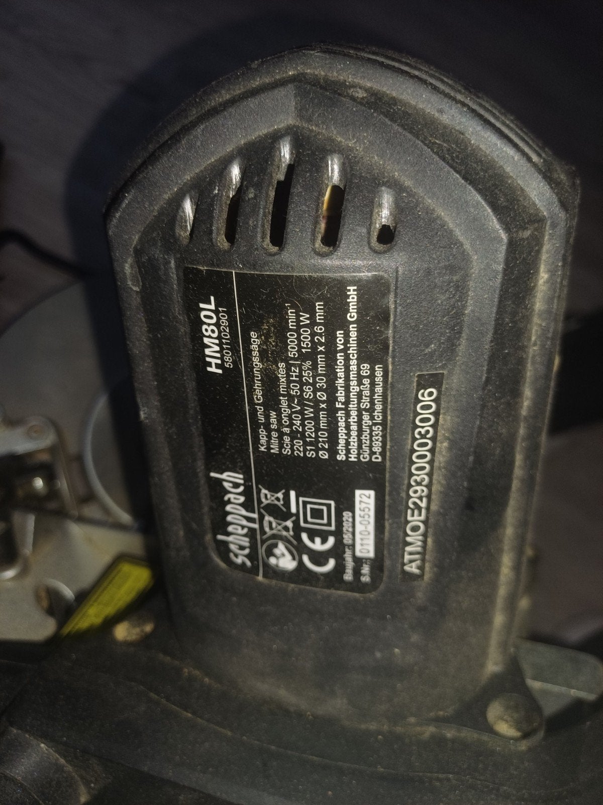 Scheppach HM80L Afkortzaag - Krachtig en Nauwkeurig, Gebruikt, Ophalen of Verzenden, Afkortzaag, 1200 watt of meer