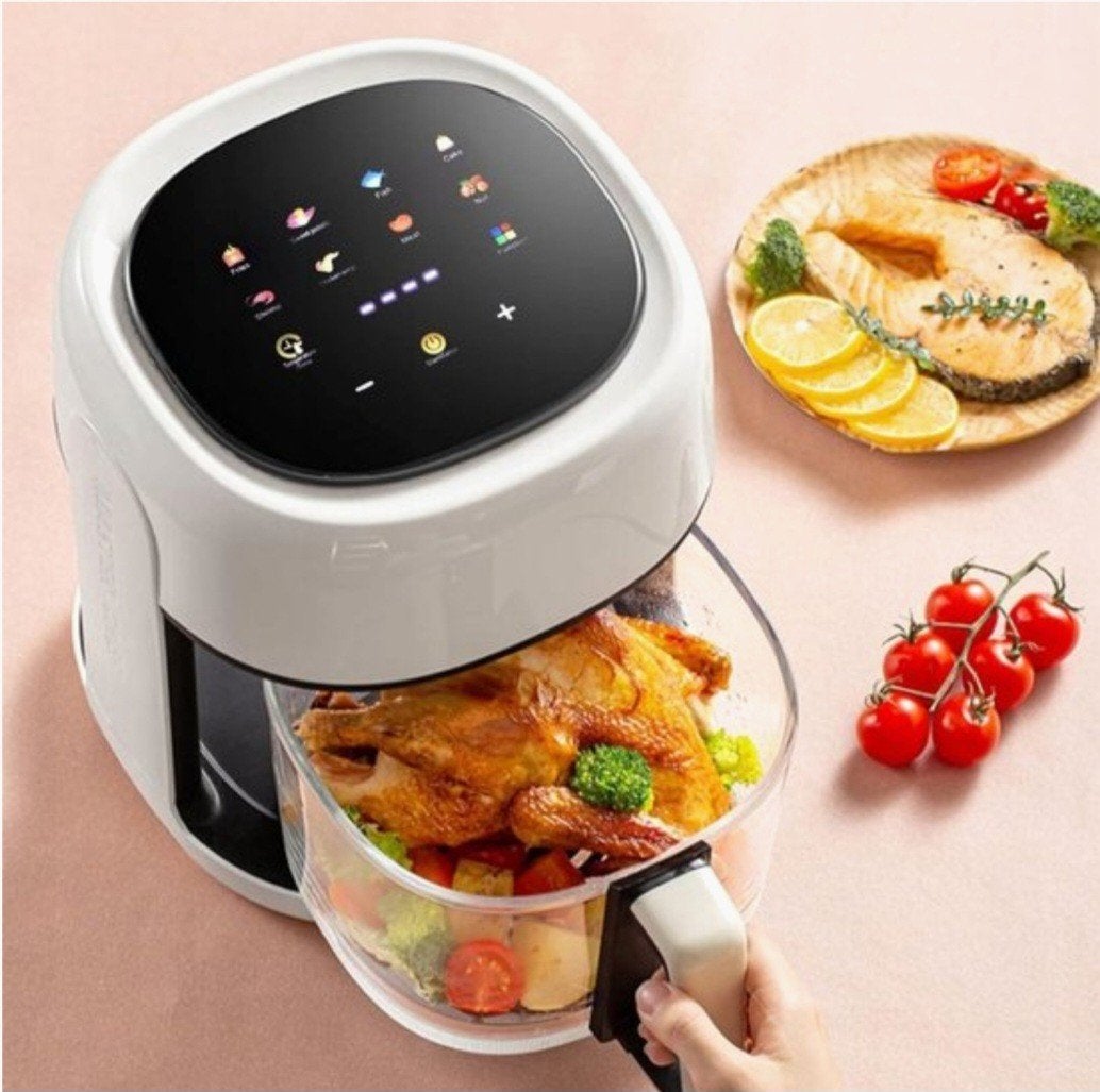 Bede Smart Airfryer 6L 1350W - Wit - 360 Zichtbaar, Ophalen, Nieuw, Airfryer, 1500 gram of meer