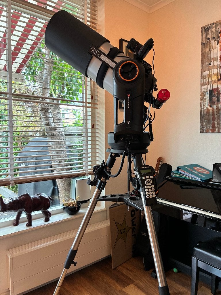 Complete Celestron NexStar Evolution 8 Inch telescoop ZGAN!, Ophalen, Lenzentelescoop (refractor), 200 mm of meer, Met statief