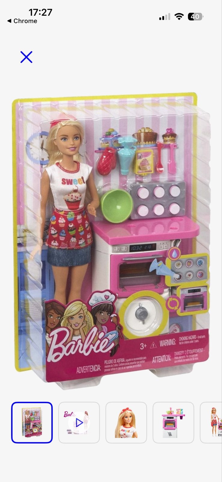 Barbie Bakset met Oven en Accessoires, Ophalen of Verzenden, Gebruikt, Barbie