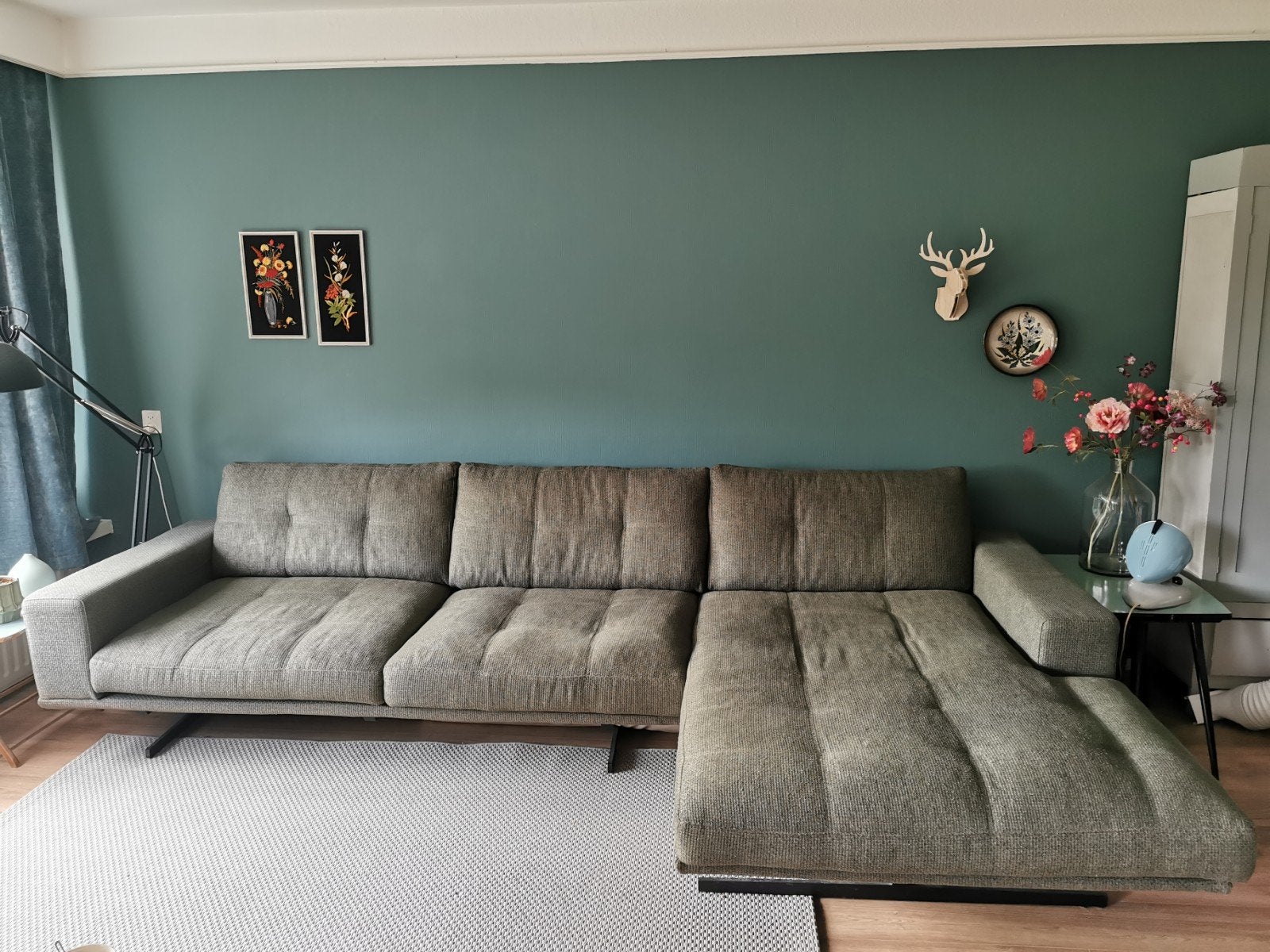 Grote hoekbank/loungebank, Huis en Inrichting, Banken | Bankstellen, Ophalen, Vierpersoons of meer