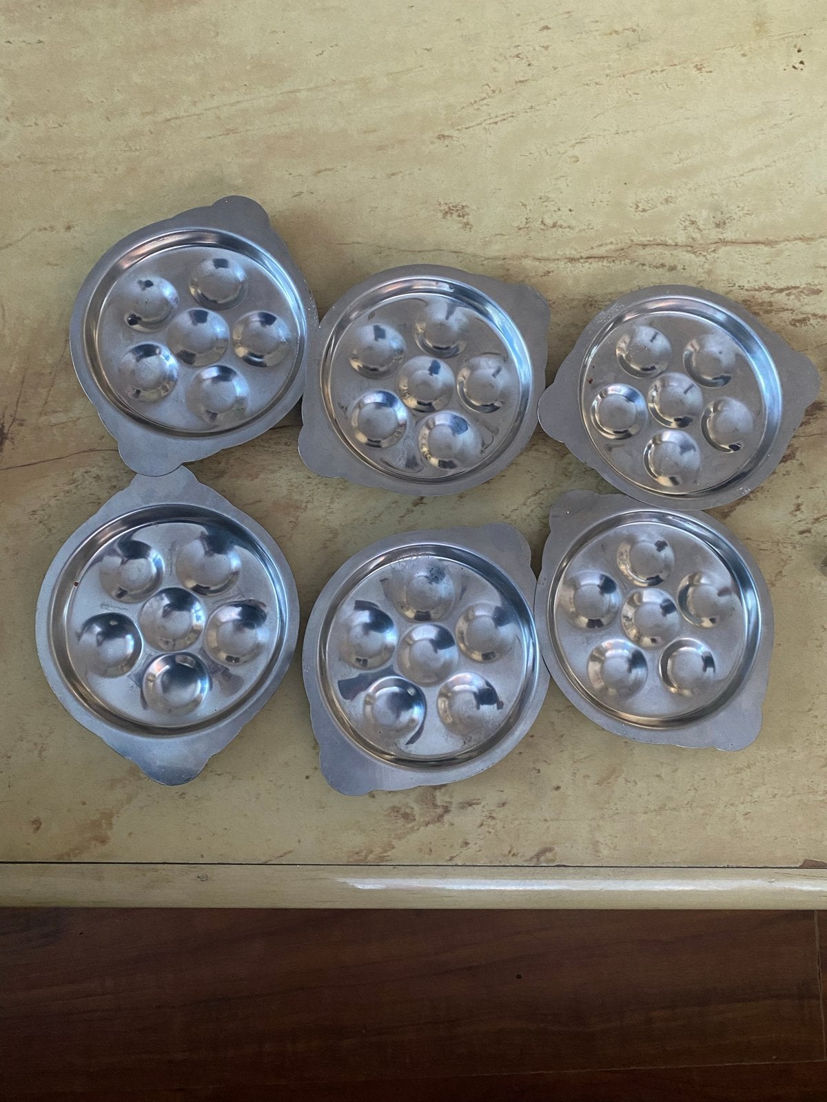 Escargot set: 6 pannen en 10 tangen, Ophalen, Zilver, Metaal, Overige merken