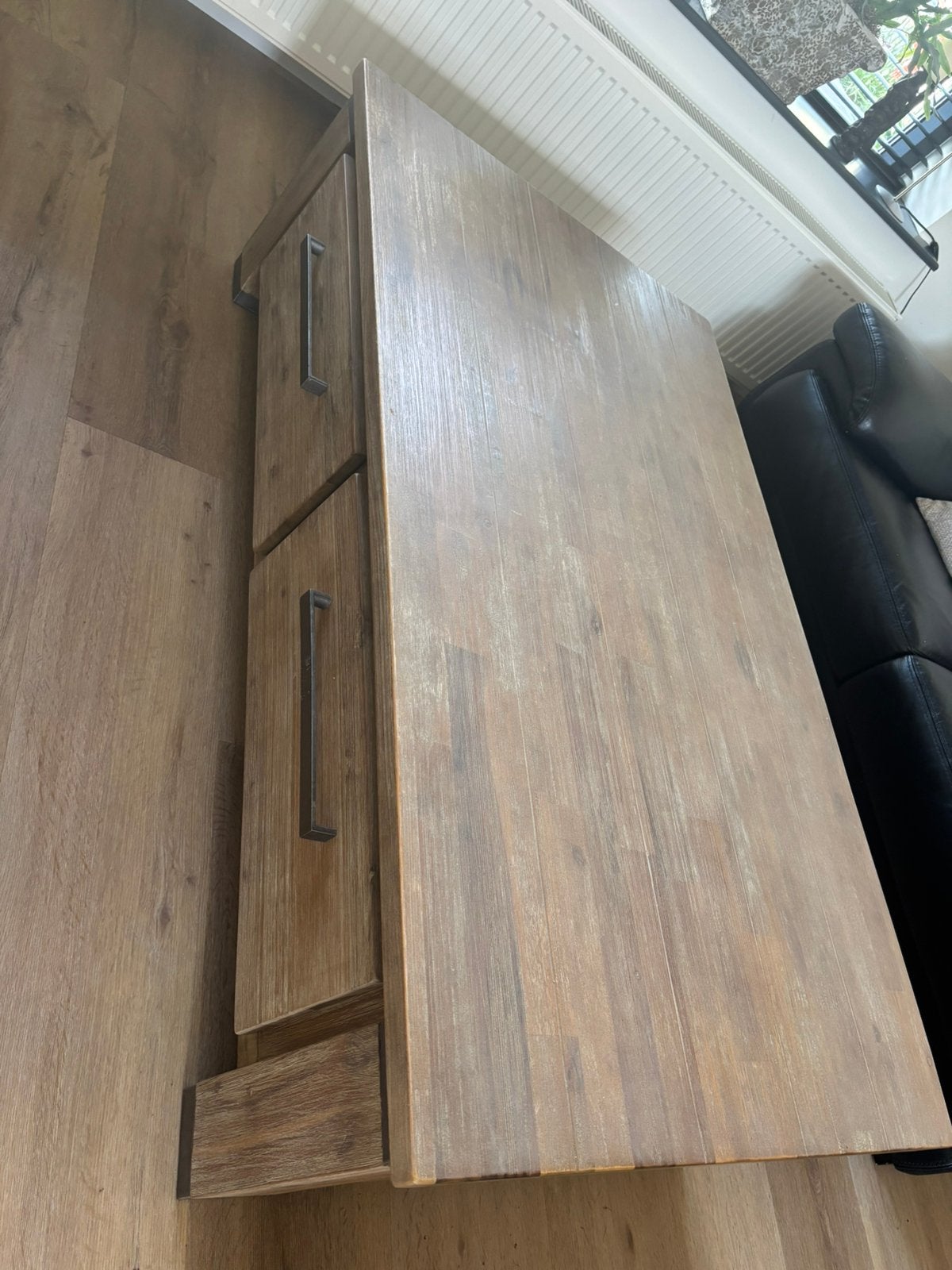 Salontafel - acacia hout, Ophalen, 100 tot 150 cm, 50 tot 100 cm, Zo goed als nieuw