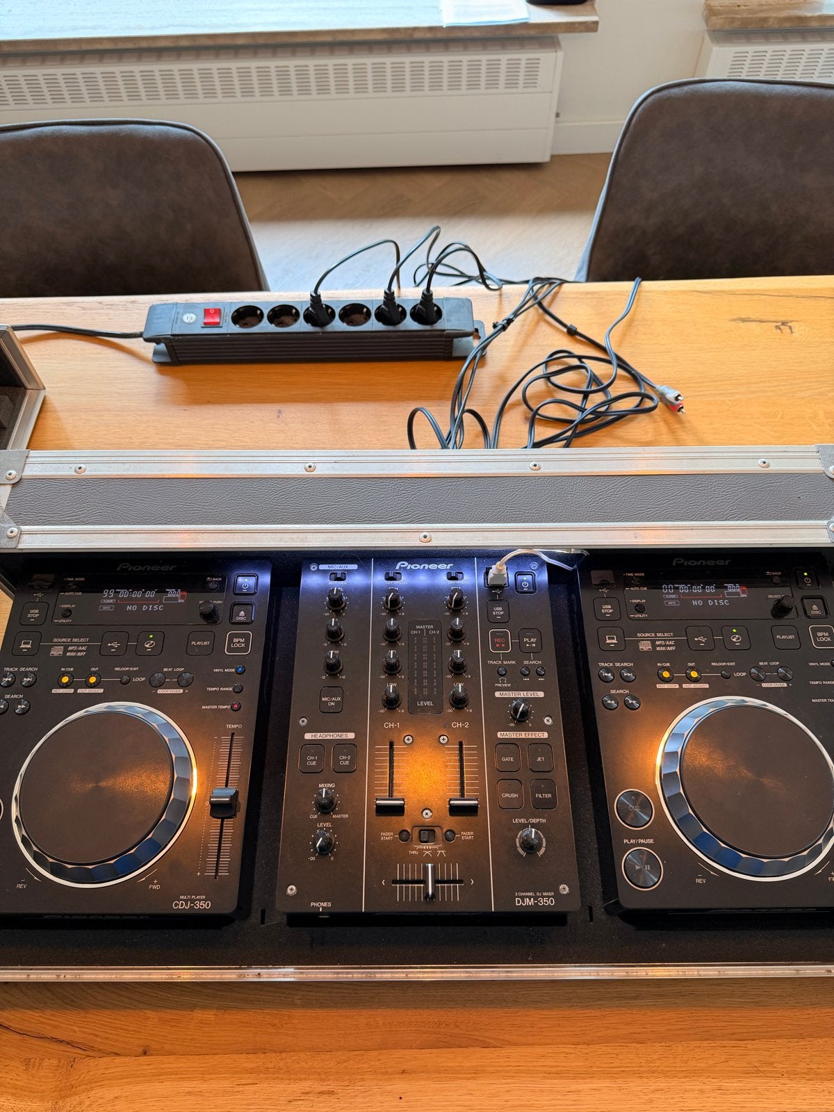 Pioneer DJ-set: 2x CDJ-350 & 1x DJM-350 in flightcase, Ophalen, Dj-set, Zo goed als nieuw, Pioneer