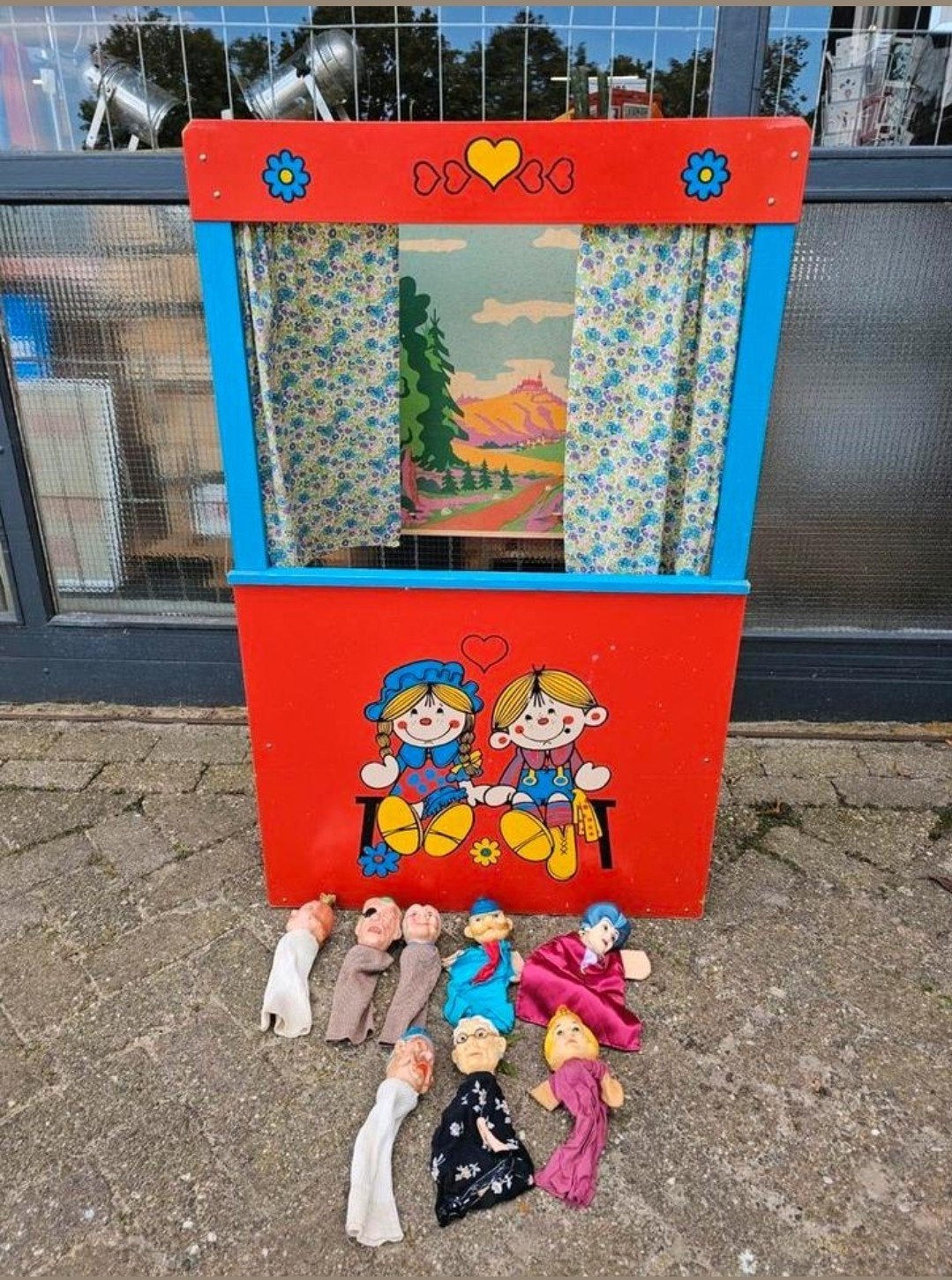 Vintage poppenkast met handpoppen, Ophalen, ., Overige typen, .