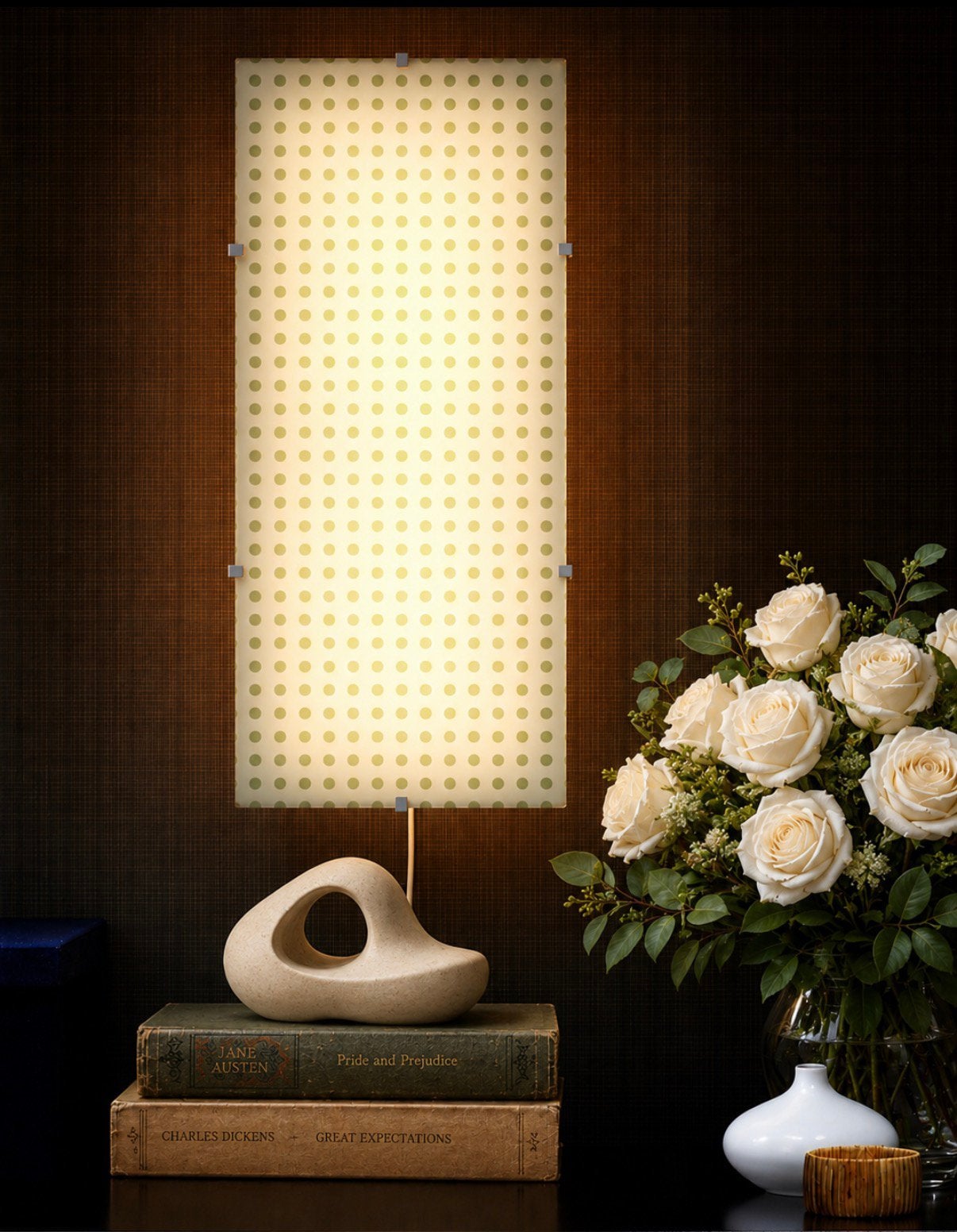 Vintage Ikea Gyllen polkadot wandlamp, Ophalen, IKEA, Nieuw, Glas