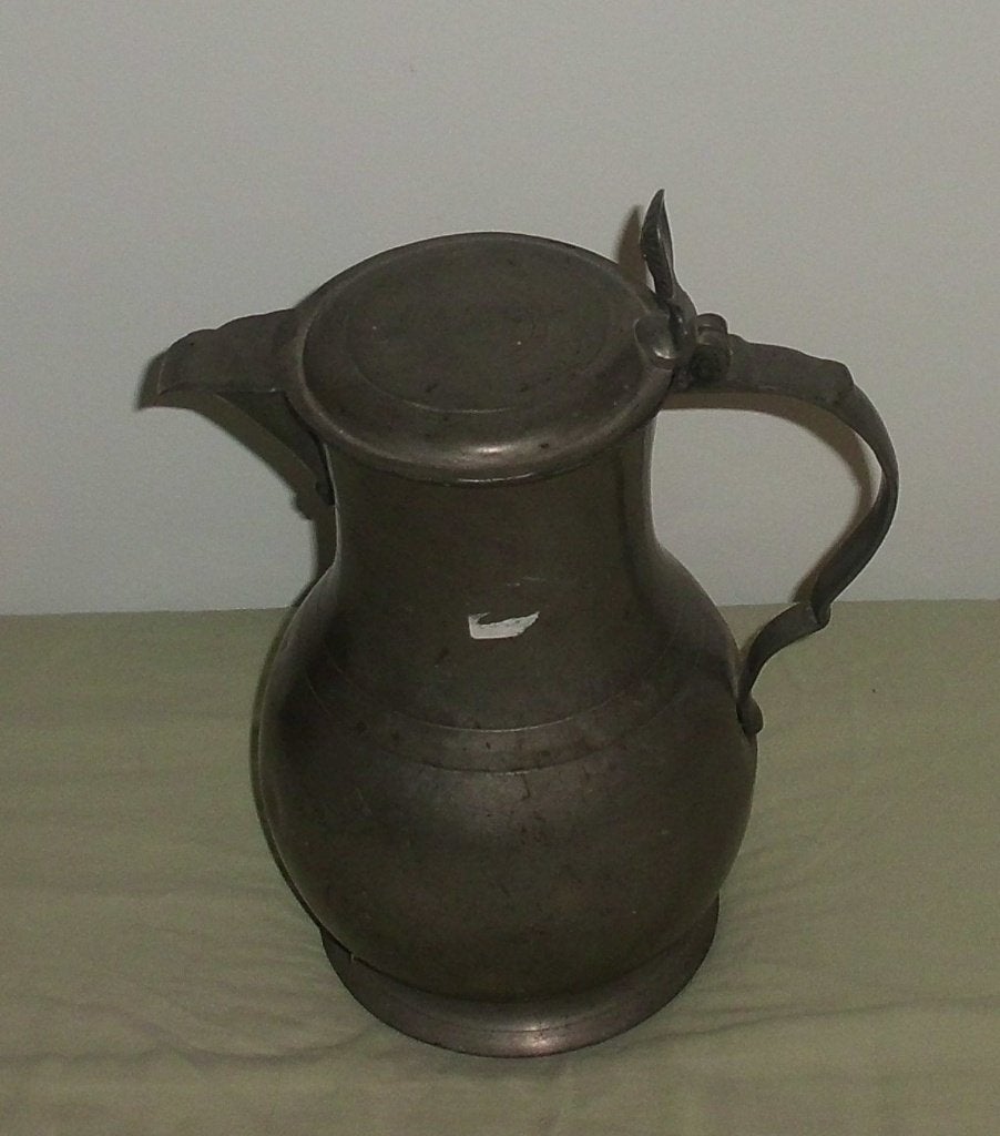 Vlaamse tinnen klep kan 1880 eeuw ., Antiek en Kunst, Ophalen of Verzenden