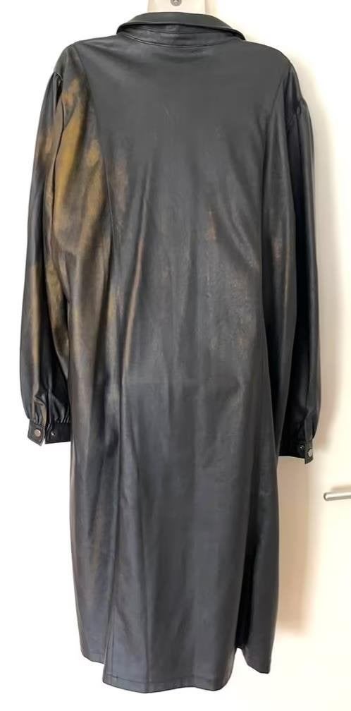Norah lederlook jurk maat 46[v], Bruin, Maat 46/48 (XL) of groter, Nieuw, Ophalen of Verzenden