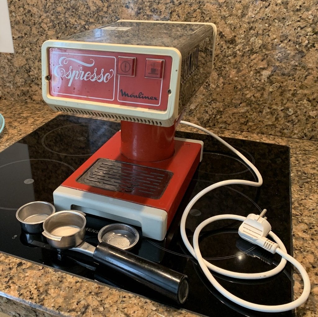 Espresso Moulinex 310 (1975), Ophalen of Verzenden, Gebruikt, Espresso apparaat, Gemalen koffie