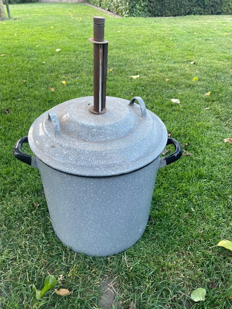 Emaille weck pan ketel pot groot, Gebruikt, Met deksel, Overige typen, Ophalen of Verzenden