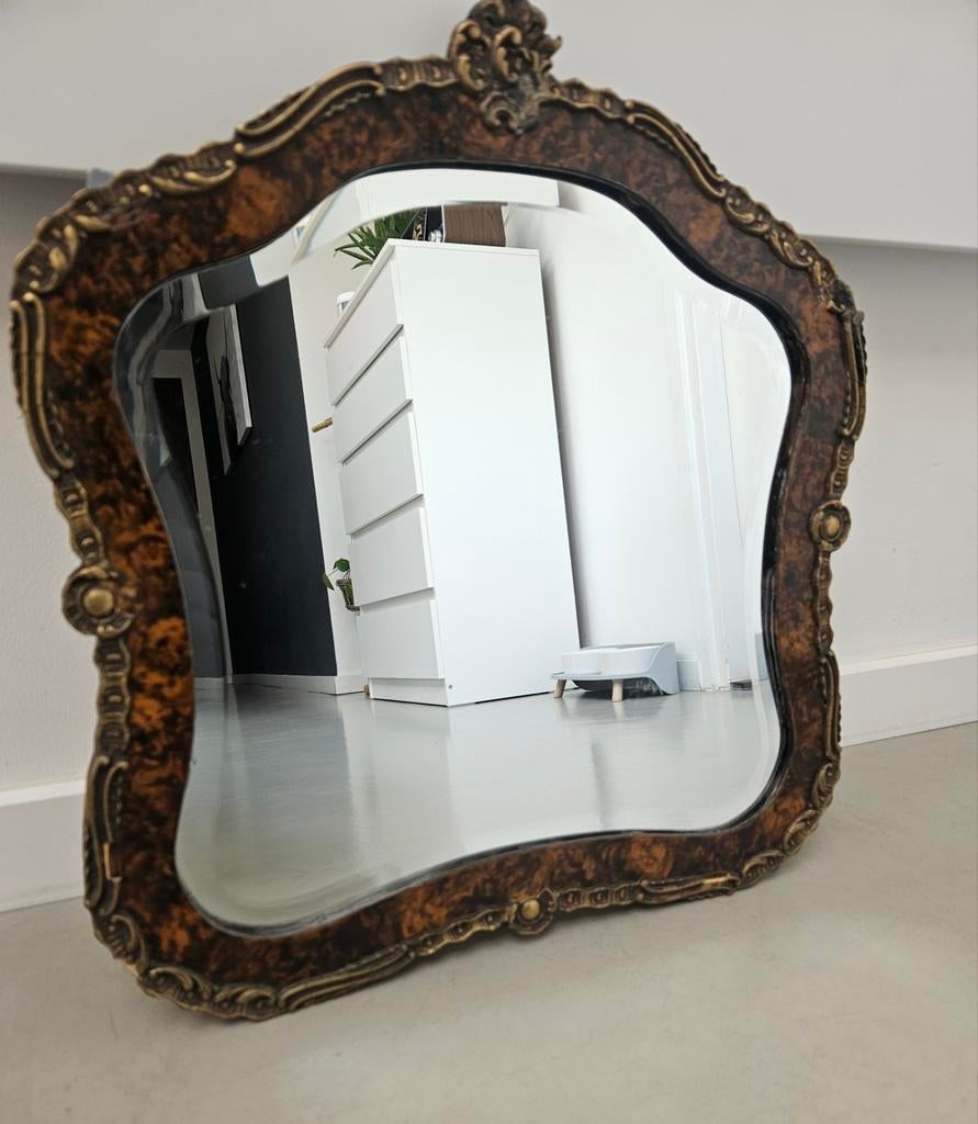 Vintage Barokstijl Spiegel Jaren 40, Ophalen of Verzenden, Rechthoekig, Minder dan 50 cm