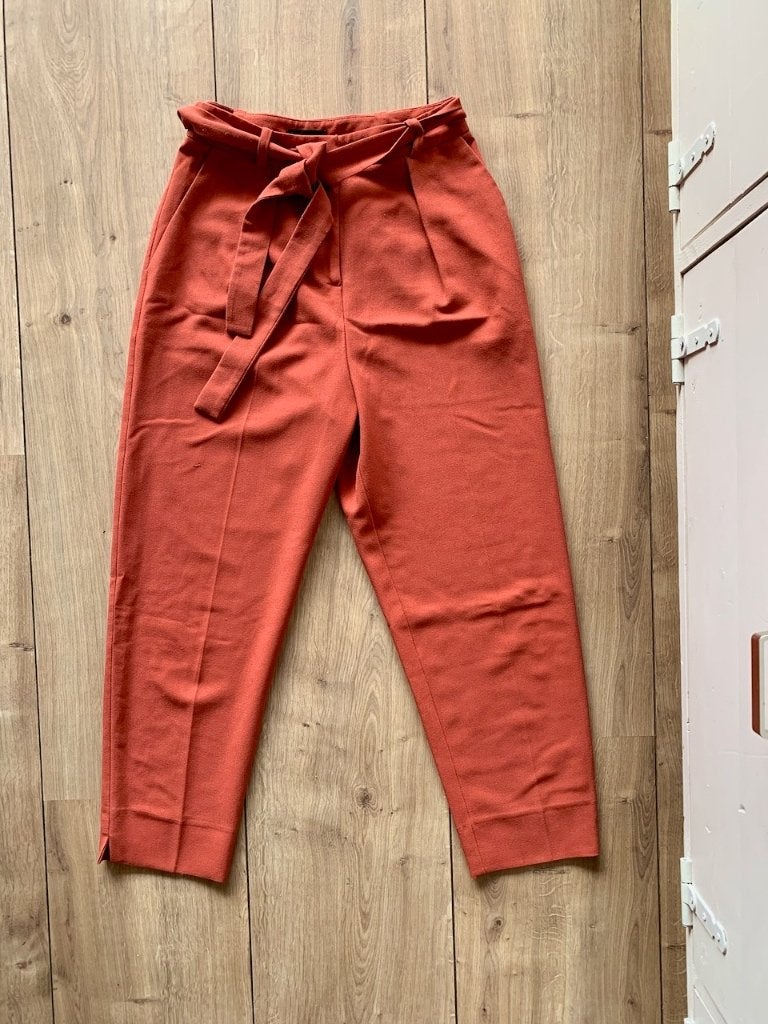Z.g.a.n. Bruin oranje chino / taille broek, Topshop, maat XS, Kleding | Dames, Topshop, Oranje, Ophalen of Verzenden, Zo goed als nieuw