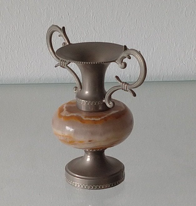 klein messing onyx Amfora vaasje, volgnr 10, Ophalen of Verzenden
