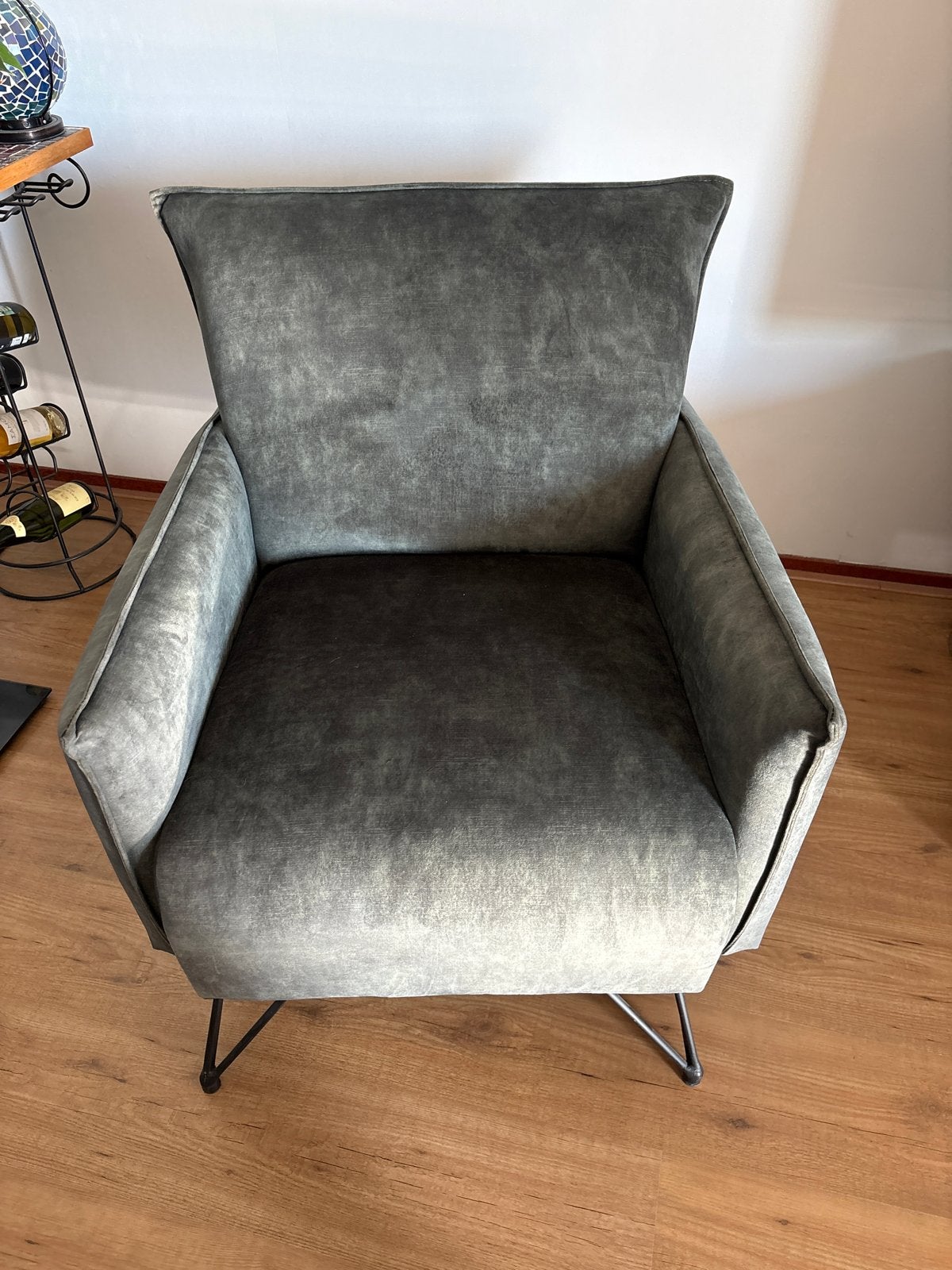 Goossens Fauteuil Lygo - Mosgroen, Ophalen, Zo goed als nieuw, Stof, 75 tot 100 cm