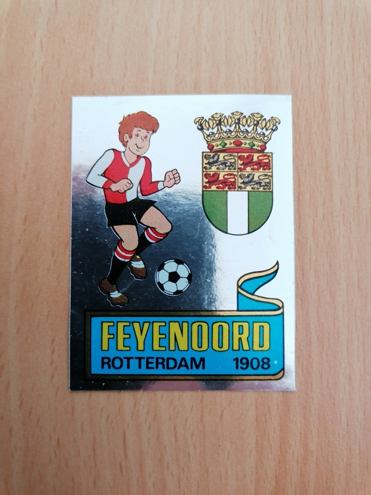 Panini Voetbal 81 Feyenoord embleem recup., Ophalen of Verzenden, Zo goed als nieuw, Sticker