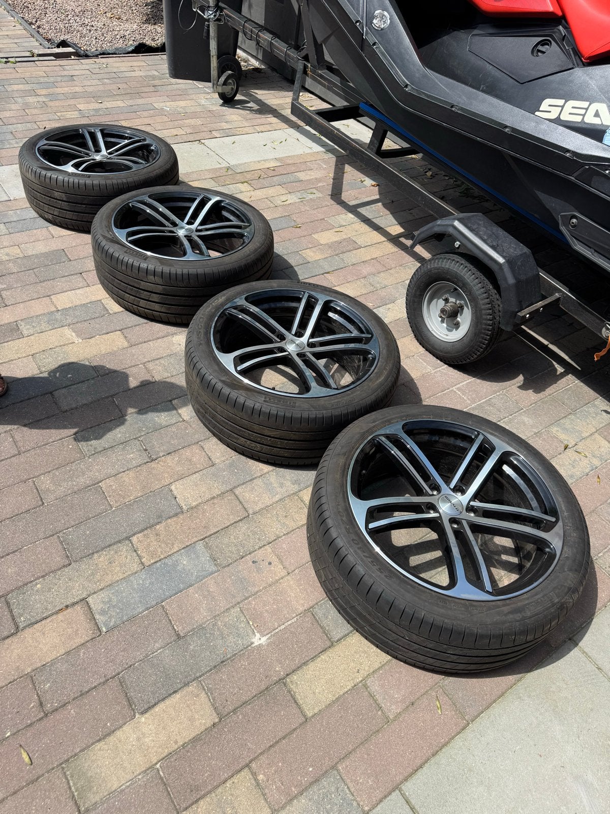 Monaco 5x112 - 20 inch, Ophalen, Gebruikt, 255 mm, Banden en Velgen