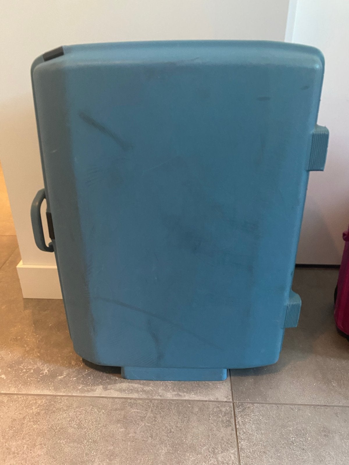Blauwe Samsonite koffer, Gebruikt, Hard kunststof, 70 cm of meer, 55 cm of meer
