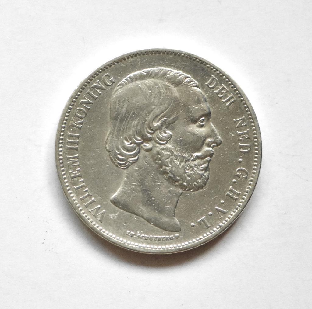 2 ½ gulden 1866 ZFR koning Willem 3 2,5 2½, Koning Willem III, Verzenden, Zilver, Losse munt