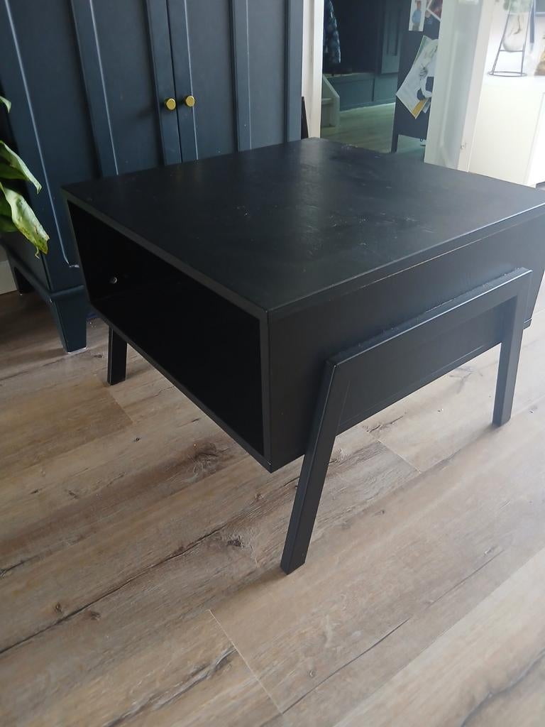 Mooie zwarte salontafel, Huis en Inrichting, Tafels | Salontafels, Gebruikt, 50 tot 100 cm, Vierkant, Modern