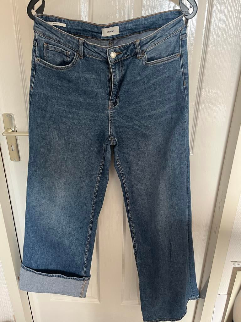 Shoeby Mieke Turp Up Wide Leg Jeans - Casual & Stijlvol, Ophalen of Verzenden, Nieuw, Blauw, Overige jeansmaten