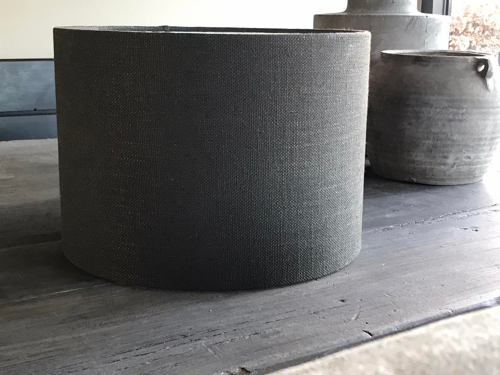 Lampenkap | rond | grijs linnen, Ophalen, Gebruikt, 25 tot 50 cm, Rond