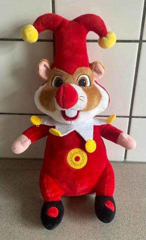 Hamster Efteling Harlekijn clown knuffel pluche AH, Ophalen of Verzenden, Zo goed als nieuw, Overige typen
