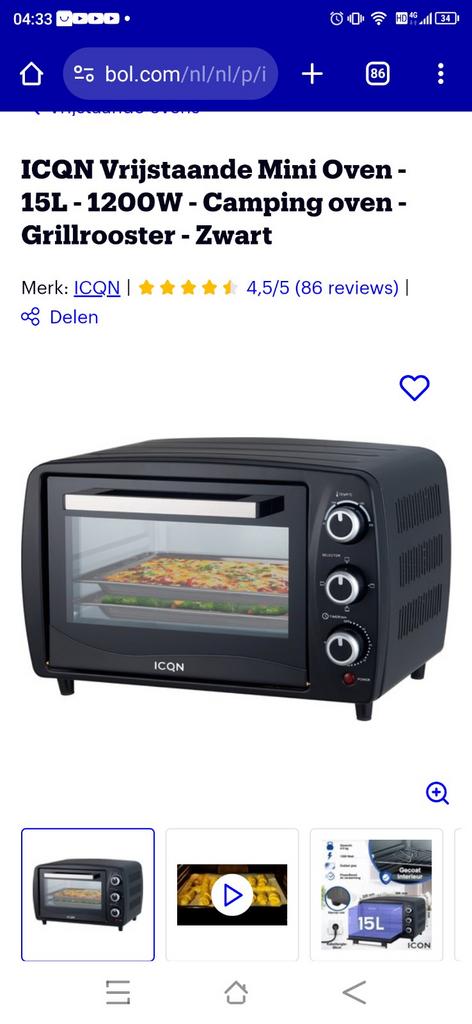 Oven, Ophalen of Verzenden, Nieuw, Minder dan 45 cm