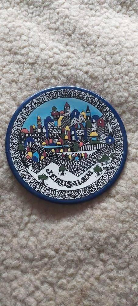 jerusalem bordje ongeveer 16 cm israel, Ophalen, Gebruikt, Beeld(je), Jodendom