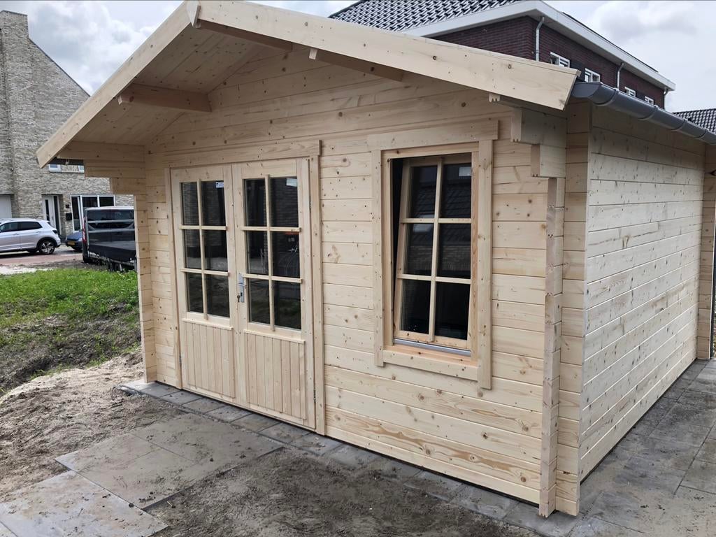 Tuinhuis  houtdikte 44 mm incl plaatsen  + gratis dakgoot, Tuin en Terras, Tuinhuizen, Ophalen, Tuinhuis, Nieuw, 1 raam