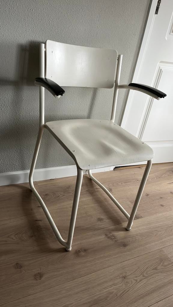 Vintage stoel buisframe, Ophalen, Gebruikt, Wit, Eén
