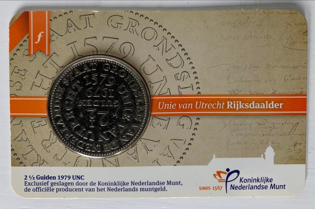 Unie van Utrecht Rijksdaalder Coincard, Ophalen of Verzenden, Koningin Juliana, 2½ gulden, Losse munt