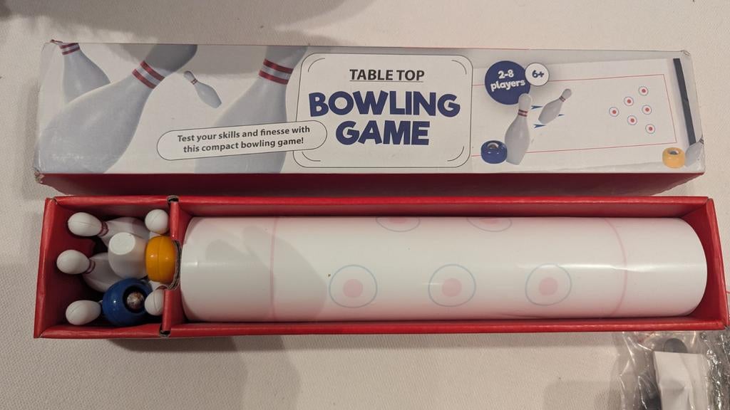 Tafel Bowling Compleet - Leuk voor Jong en Oud!, Onbekend, Ophalen of Verzenden, Zo goed als nieuw, Een of twee spelers