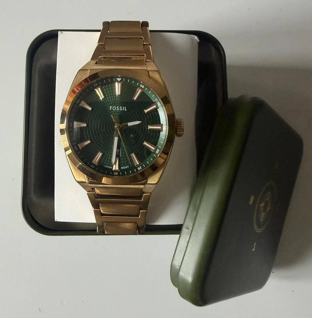 Fossil Gold Watch - 42mm, Sieraden, Tassen en Uiterlijk, Horloges | Heren, Ophalen of Verzenden, Zo goed als nieuw, Leer, Overige merken