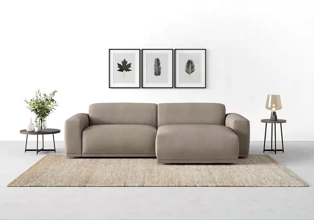 Nieuwe trendy hoekbank beige loungebank, Keizer, 250 tot 300 cm, Keizer, Hoekbank