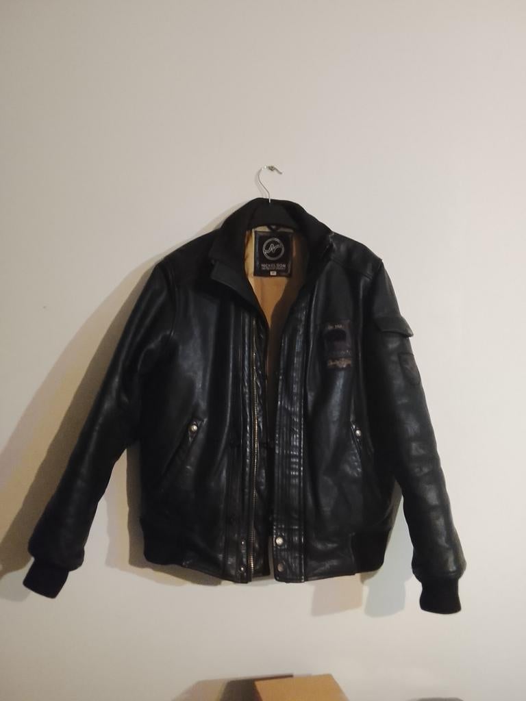 Nickelson Leren Heren Jas - Maat M, Kleding | Heren, Ophalen of Verzenden, Maat 48/50 (M), Zwart, Nickelson