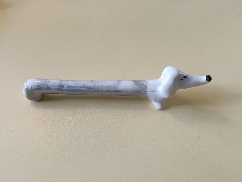 Mooie teckel van keramiek, Ophalen, Zo goed als nieuw, Dier