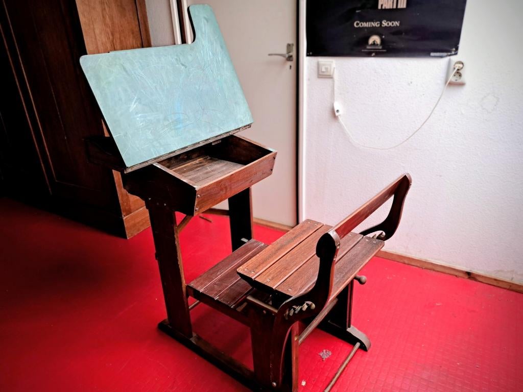 Schoolbankje, Antiek en Kunst, Antiek | Meubels | Stoelen en Banken, Ophalen