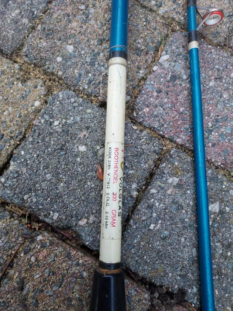 Vintage Boothengel Volglas 300 Gram, Watersport en Boten, Ophalen of Verzenden, Zo goed als nieuw, Vaste hengel
