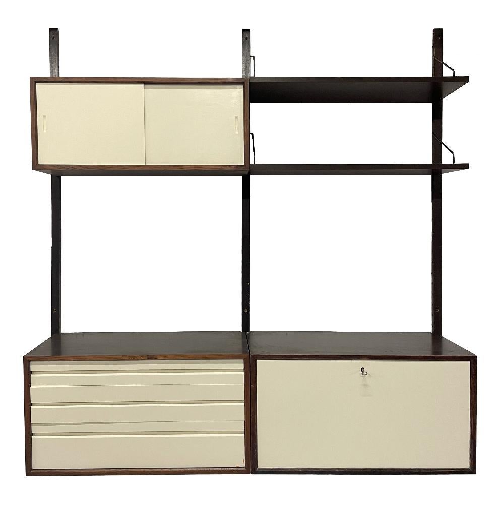 Vintage Poul Cadovius Royal System Wandsysteem Wengé, Huis en Inrichting, Kasten | Wandmeubels, Gebruikt, Met klep(pen), Poul Cadovius