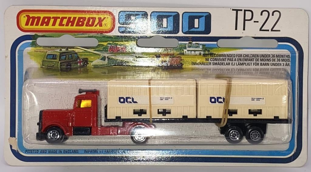 Matchbox TP-22A-1 Peterbilt OCL rood, Ophalen of Verzenden, Zo goed als nieuw, Bus of Vrachtwagen
