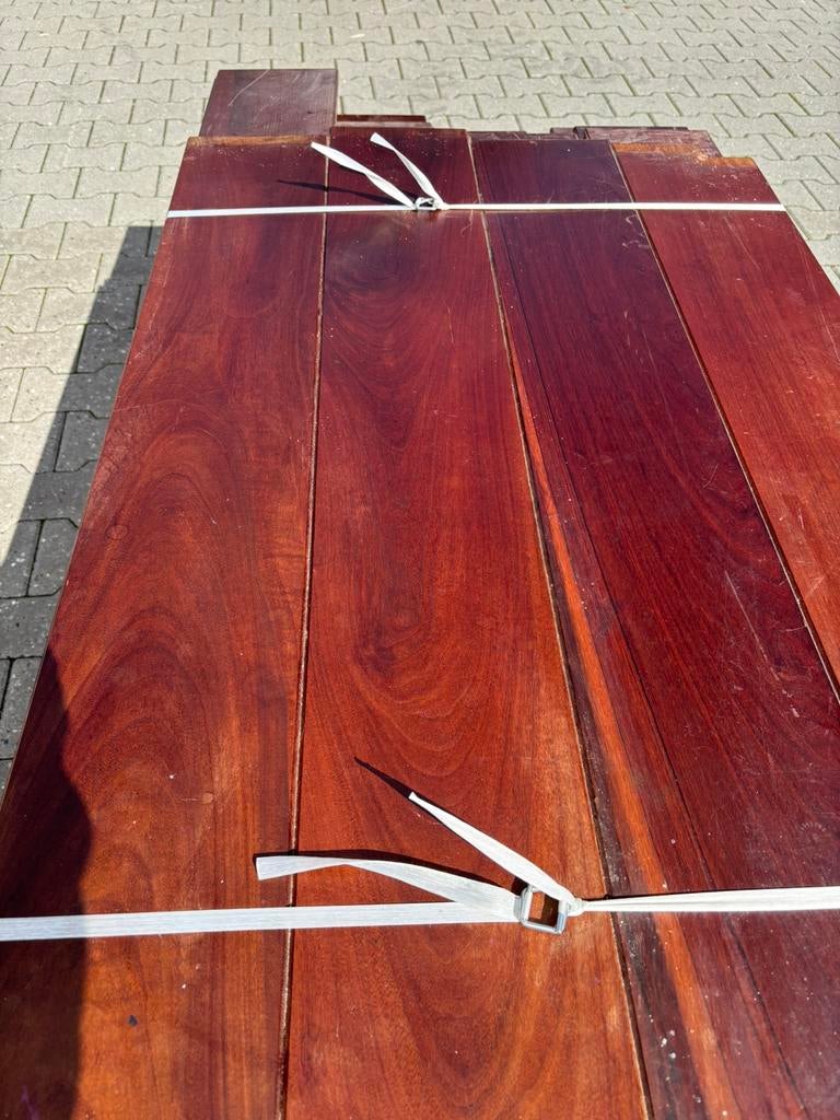 35 m2 massieve Ipe parketvloer. 18,5 cm breed 2 cm dik, Gebruikt, 2e hands product, 2e hands product, 2e hands product