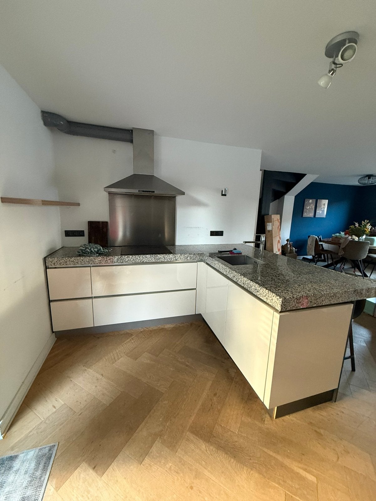 Keuken met bar en kastenwand inclusief apparatuur, Huis en Inrichting, Ophalen, Gebruikt, Overige typen, Graniet of Steen