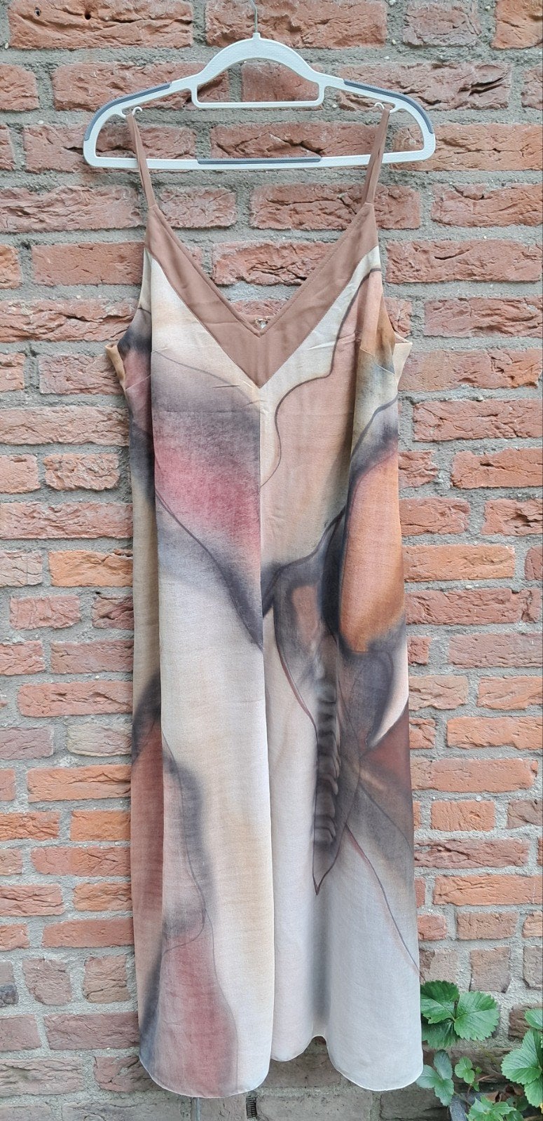 Handgeschilderde Georgette Jurk met Sjaal, Kleding | Dames, Jurken, Maat 38/40 (M), Meerkleurig, Yolant, Ophalen of Verzenden