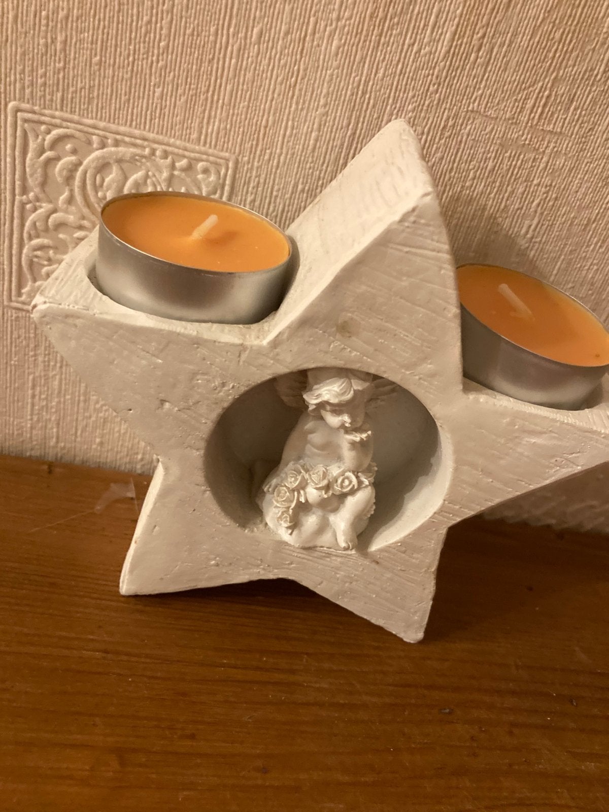 Kandelaar ster met engel, Ophalen of Verzenden, Kandelaar