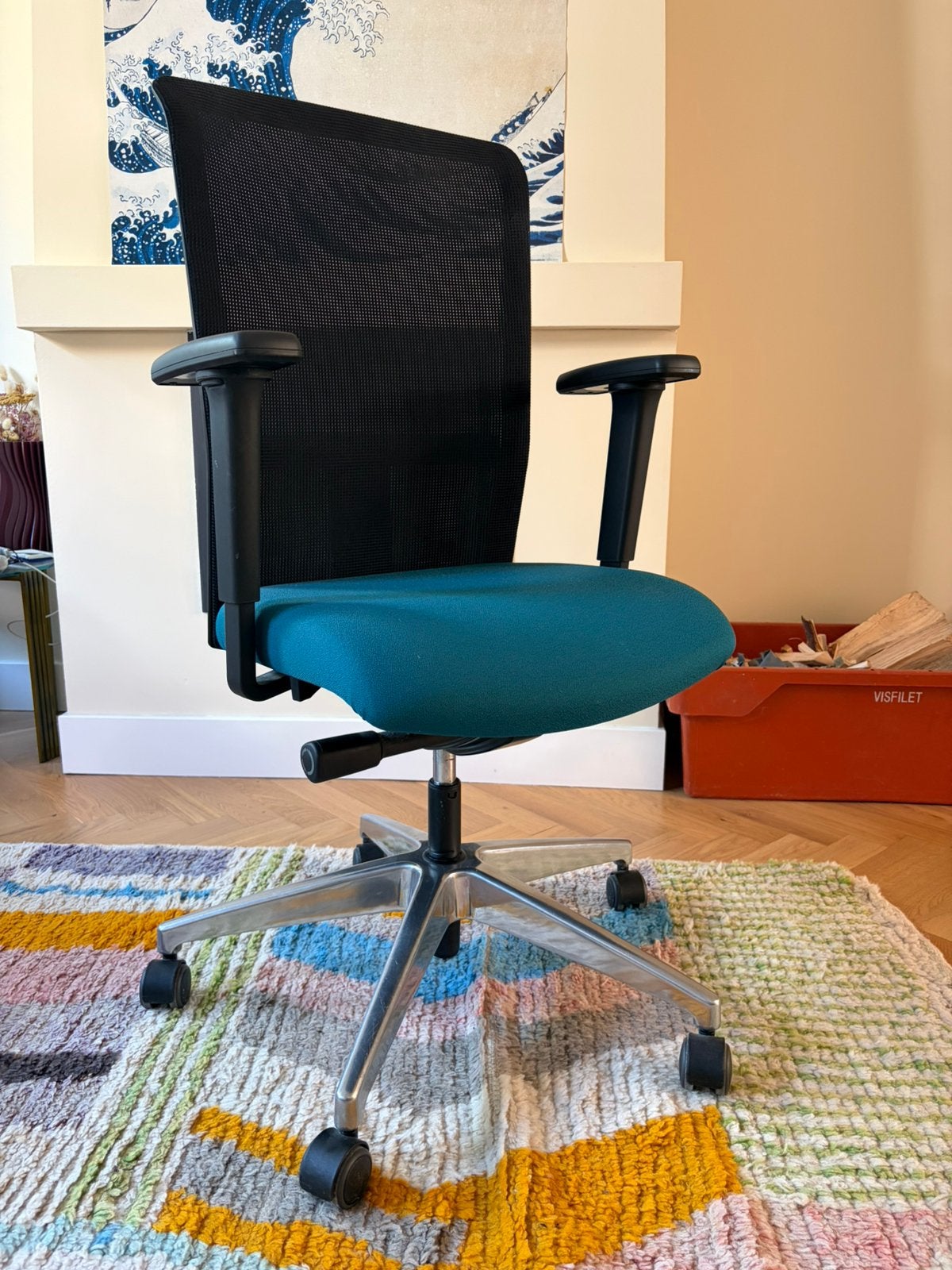 Ergonomische bureaustoel, Huis en Inrichting, Bureaustoelen, Ophalen, Zo goed als nieuw, Zwart