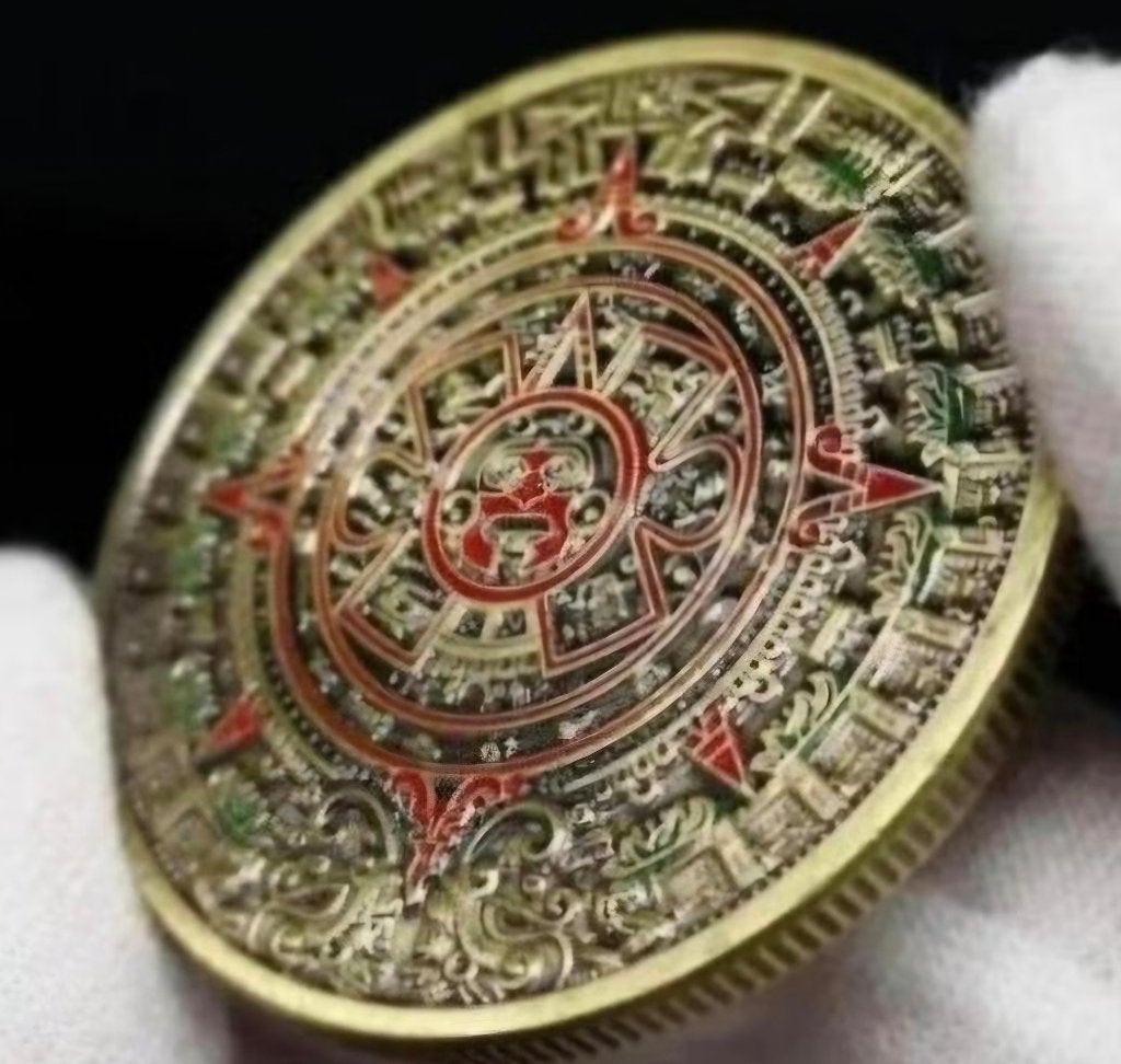 Maya Aztec calender coin / munt., Ophalen of Verzenden, Buitenland, Munten
