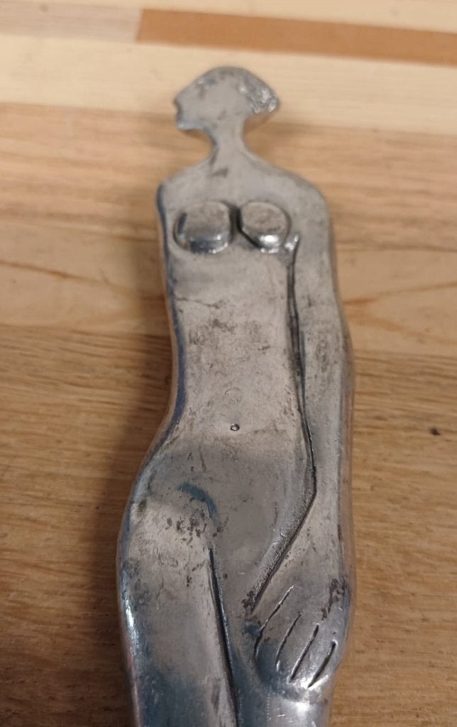 Art Deco Carrol Boyes vrouwen lepel, Ophalen of Verzenden, 30 cm, Zilver