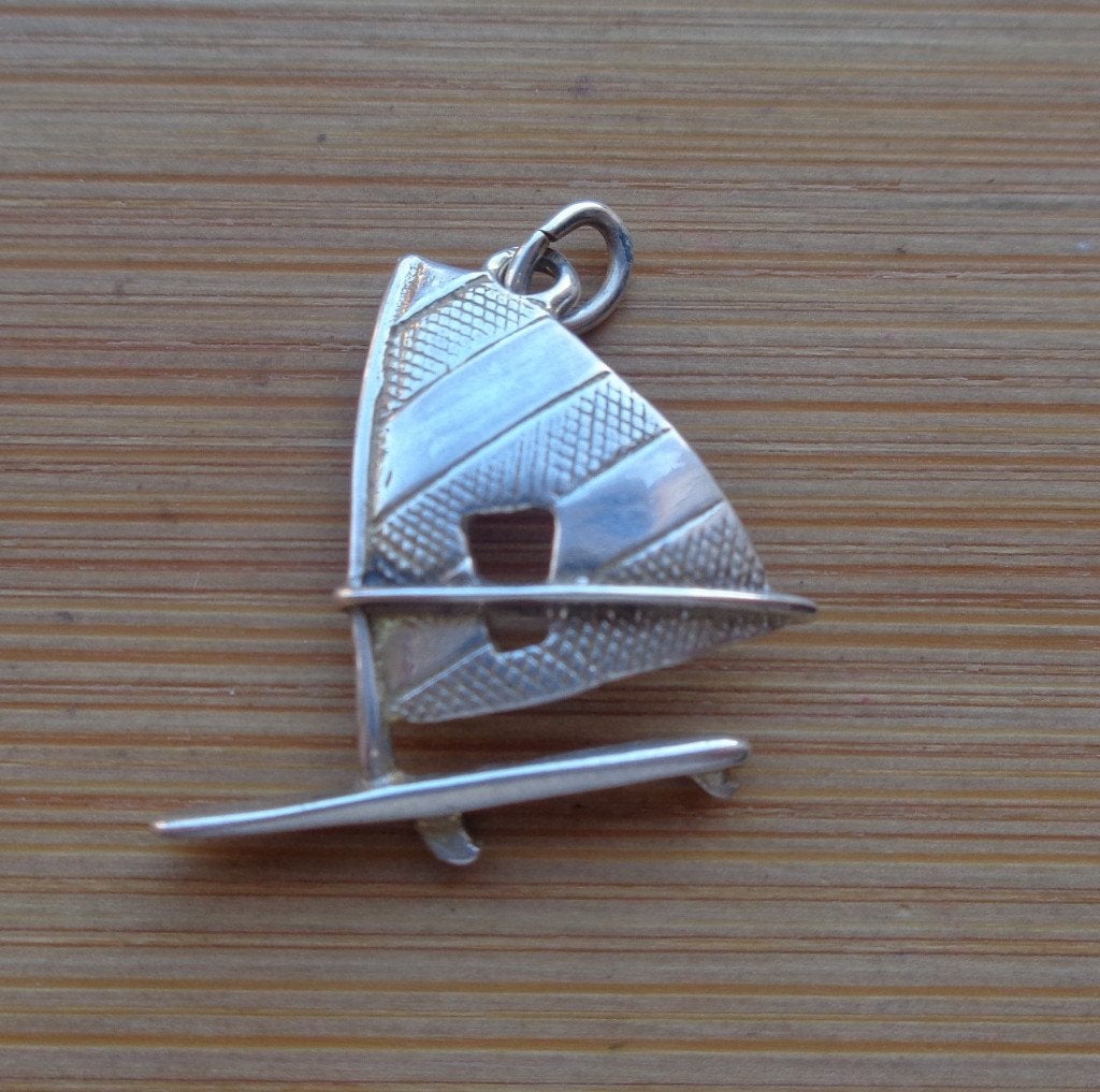 zilveren hanger windsurfen [713], Verzenden, Zo goed als nieuw, Zilver, Zilver