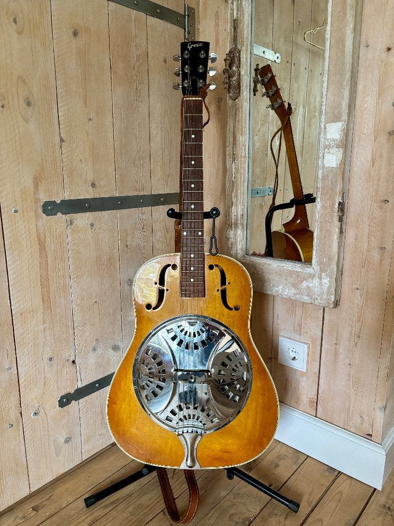 Greco Resonator D-800 | 1989, Muziek en Instrumenten, Ophalen of Verzenden, Gebruikt, Resonator- of Dobrogitaar, Met koffer